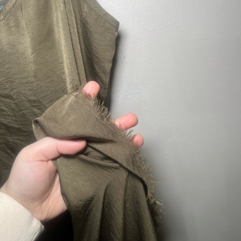 Aerie Olive Satin Slip Dress - Picture 6 of 6